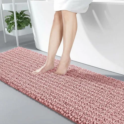 Vista 44 de Disolla Alfombra de baño pequeña, antideslizante, lavable, color beige, 17 x 24 pulgadas, súper absorbente, suave, alfombra de baño de felpilla