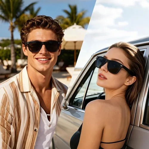 Vista 2 de Joopin Square Sunglasses Polarized UV400 Designer Sun Glasses Men Women