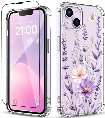 Vista 86 de Funda para iPhone 13 y iPhone 14 (6.1 pulgadas) con protector