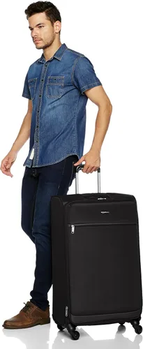 Vista 3 de Tienda Basics Maleta de equipaje giratoria de mano Softside con ruedas Negro 30 pulgadas
