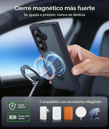 Vista 5 de FNTCASE Funda para Samsung Galaxy Z Fold 7 para Magsafe Negro