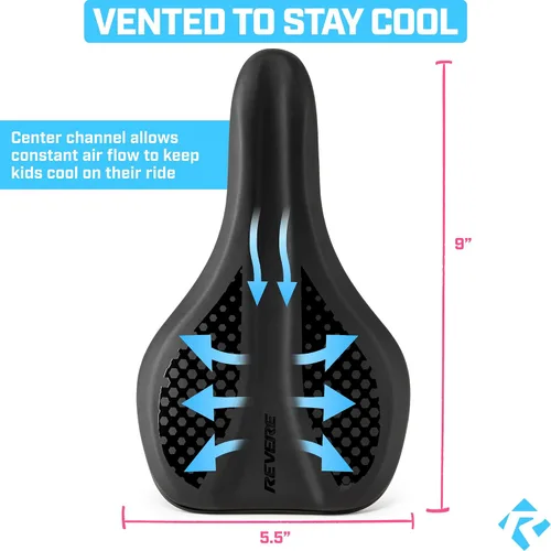 Vista 4 de Revere - Sillín de espuma viscoelástica para jóvenes, elegante, ultra cómodo, asiento de bicicleta para niños, bicicletas juveniles, asiento
