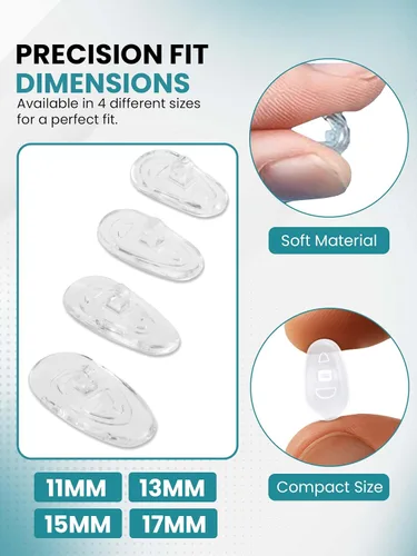 Vista 5 de SPORTS WORLD VISION Almohadillas de nariz para gafas, almohadillas de nariz de silicona suave en forma de A de alta calidad para gafas Cojines