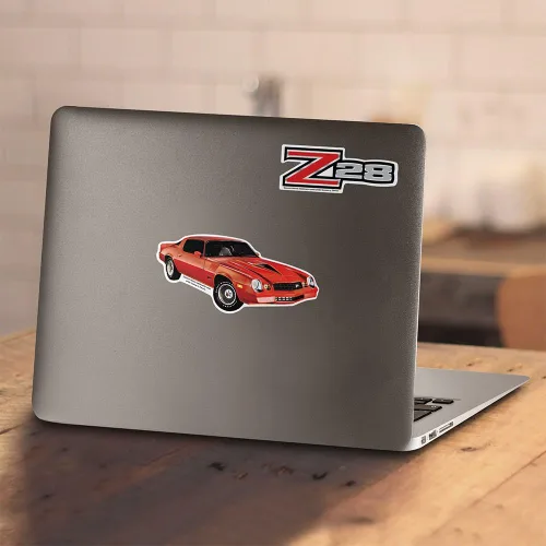 Vista 4 de Z-28 Camaro Chevy Vintage Car Logo T Shirt & Stickers