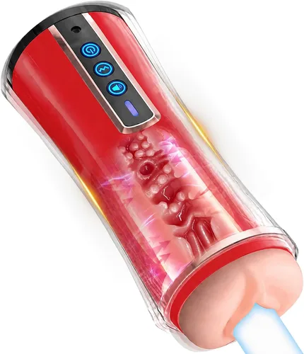 Vista 24 de Masterburbatar masculino mejorado 2026, herramientas para adultos, manos libres, calor, masterburbatar, 10X, vibra, succión automática Blanco