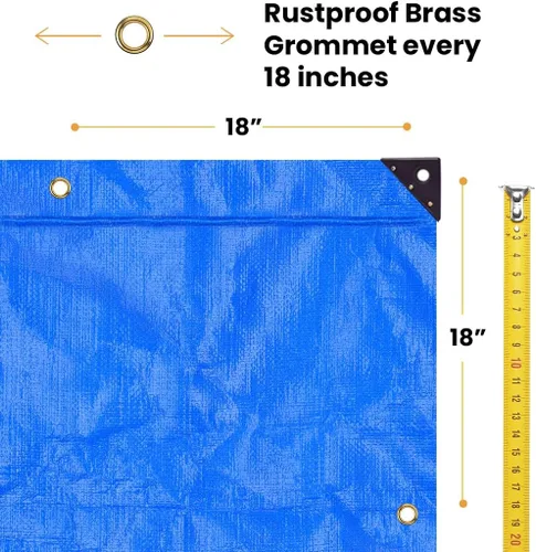 Vista 4 de Whiteduck 8' x 10' Lona de poliéster de alta resistencia de 16 mil, impermeable 100% resistente a los rayos UV, a prueba de desgarros y roturas