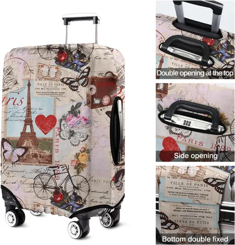 Vista 5 de Xidingyue France Paris Tower - Funda protectora para equipaje, diseño de torre Eiffef, funda elástica para maleta de 18242832 pulgadas, Funda