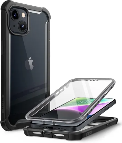 Vista 8 de i-Blason Ares - Funda diseñada para iPhone 14 Plus de 6.7 pulgadas (versión 2022), funda transparente resistente de doble capa con protector