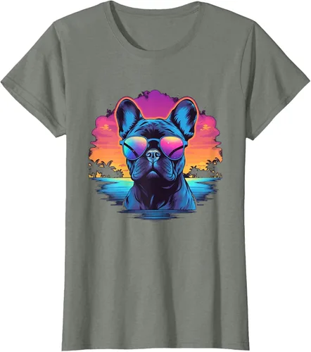 Vista 11 de Camiseta de perro Bulldog Francés para hombres y mujeres, Negro