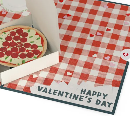 Vista 3 de Lovepop Pizza - Tarjeta romántica para el día de San Valentín con sobre "Has robado una pizza mi corazón