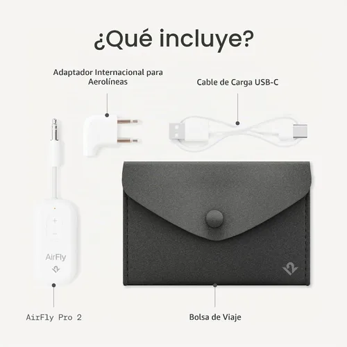 Vista 8 de AirFly Pro 2 Deluxe - Adaptador Bluetooth para avión, conecta 2 AirPods o auriculares inalámbricos - Transmisor/receptor Bluetooth AUX de 3.5mm