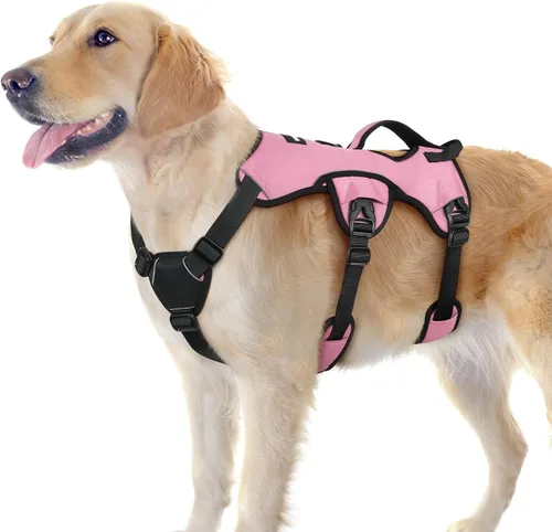 Vista 15 de rabbitgoo - Arnés para perros a prueba de fugas, arnés para mascotas acolchado y suave de cuerpo completo, arnés reflectante ajustable sin tirones