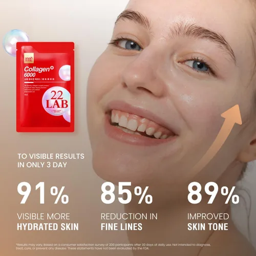 Vista 6 de m2 Bebida Líquida de Súper Colágeno, Súper Concentrado 6000mg Colágeno de Péptido Dual, Secretos de las Celebridades Coreanas, 68% Más Colágeno