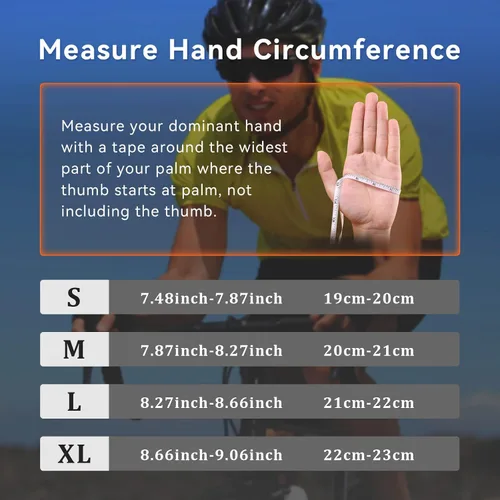 Vista 6 de OZERO Guantes de ciclismo para hombre Guantes de ciclismo transpirables de gel, guantes de montaña y carretera, guantes de bicicleta antideslizantes