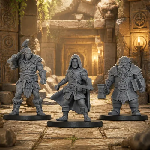 Vista 5 de DND Miniatures Fantasy Adventurer 0.984 in 1:64 Minis AS1057