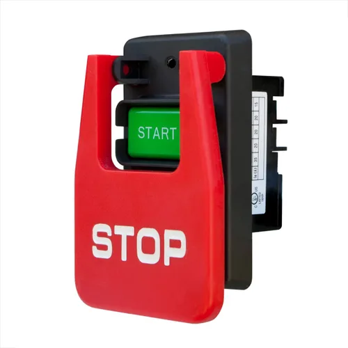 Vista 9 de Powertec Interruptor de seguridad para herramientas eléctricas de doble salida - Interruptor de paleta de 120V 15A con cerradura de llave