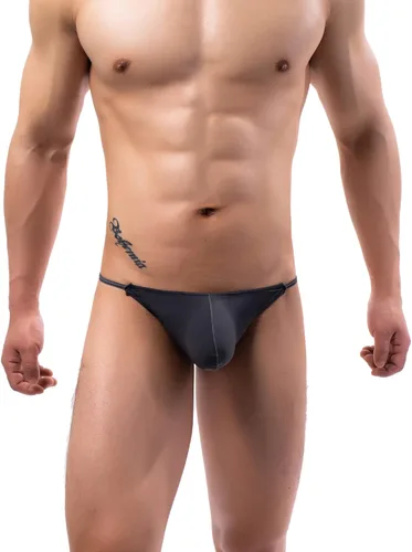 Vista 4 de Tangas sexy para hombre, ropa interior de seda de hielo, bikini de lucha libre Sumo Binding Tangas