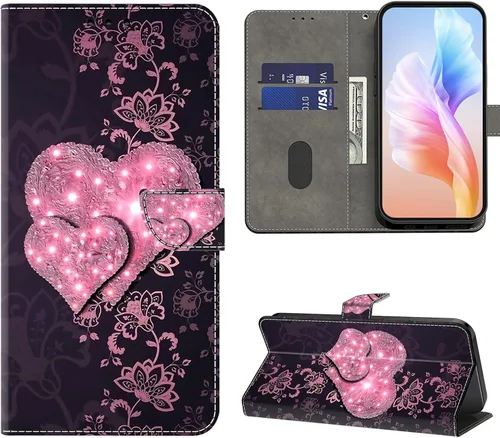 Vista 13 de Funda para Moto G 5G 2022, Moto G 5G 2022, funda protectora de piel sintética con tarjetero para Motorola Moto G 5G 2022 - Rosa azul