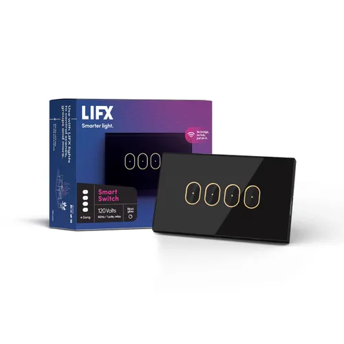 Vista 11 de LIFX Conmutador inteligente, interruptor táctil inteligente Wi-Fi de 2 botones en pared (Blanco)