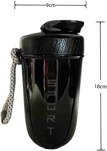 Vista 2 de Botella agitadora de proteínas de 20 onzas, botellas deportivas para mezclas de proteínas con batidora, botella mezcladora, taza agitadora portátil