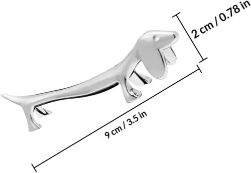 Vista 8 de HEMOTON Palillos para perros, 6 piezas, soporte de palillos de metal, soporte para palillos con forma de perro, soporte para cuchara, tenedor