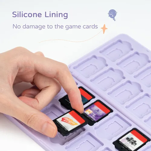 Vista 4 de GeekShare Portable Switch Game Card Case-Switch Game Holder Case with 24 Game Card Slots-Game Card Carrying Storage Box Compatible with Nintendo