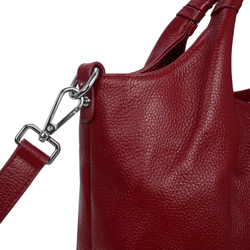 Vista 7 de Iswee Bolso bandolera de cuero genuino con asa superior para mujer