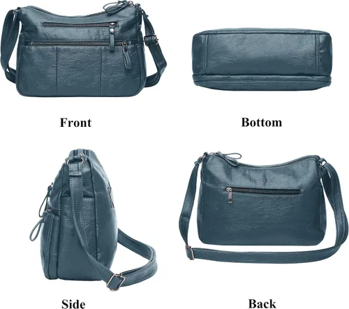 Vista 4 de Bolsos VOLGANIK ROCK para mujer de piel sintética suave, bolso de hombro para damas, bolso bandolera y bolsos de mano, liviano, con bolsillos
