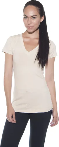 Vista 4 de Zenana remera básica, cuello en V, paquete de 4 prendas para mujer, L