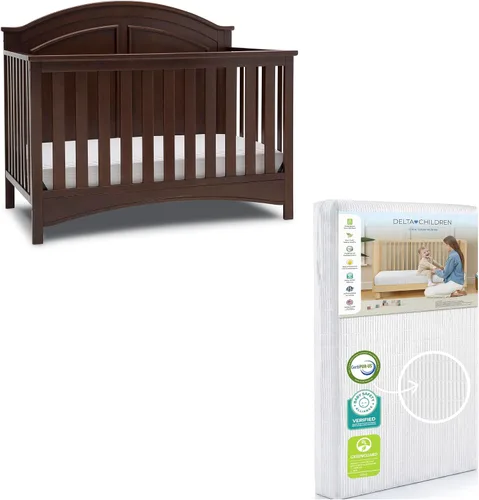 Vista 20 de Delta Children Perry, cuna convertible 6 en 1, con certificado Greenguard Gold, color blanco Bianca
