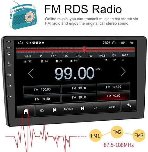 Vista 6 de Radio estéreo de coche Android 13 de 9 pulgadas para Chrysler 200 200C 200S 2015 2016 2017 2018 2019 Touch Doble DIN Radio de coche estéreo