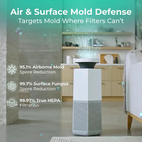 Vista 2 de Puraclenz Core C750 - Purificador de aire para el hogar, filtro HEPA, purificación de aire y superficie, hasta 3000 pies cuadrados, elimina