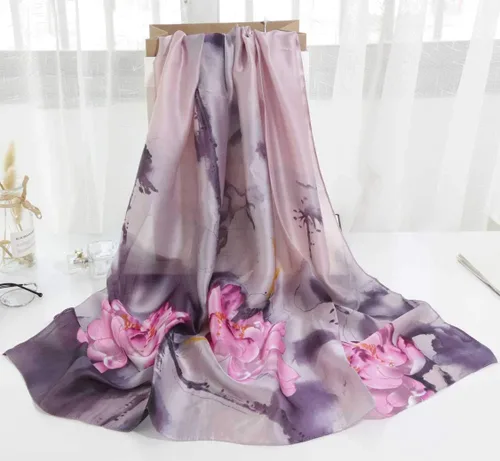 Vista 3 de Bufandas para mujer ligeras con estampado de flores, chales, bufandas de moda, chales con protección solar