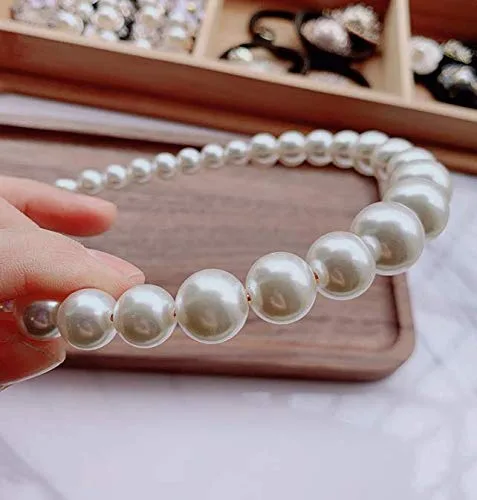 Vista 3 de 1 diadema de perlas, elegantes diademas de perlas de imitación blancas para el cabello, accesorios para el cabello para mujeres y niñas