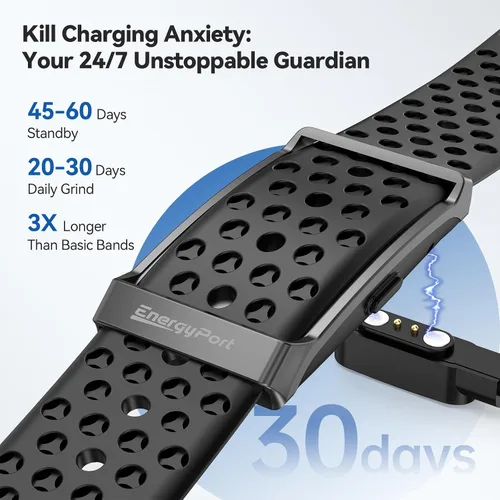 Vista 4 de Smart Bracelet, Wearable Activity & Fitness Tracker Band, 24H Sleep Tracker, All-Day Continuous Heart Rate Blood Pressure Stress HRV Monitor, 173