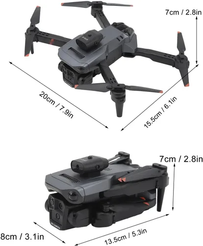 Vista 6 de Dron K6 con 3 cámaras HD, batería incorporada, cuadricóptero plegable para mayores de 14 años, vista en tiempo real, posicionamiento óptico