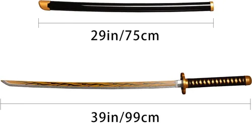 Vista 23 de SV Anime Demon Slayer Sword Katana 41 Inch Decorative Collectible Gift Cosplay Sword，Various Styles Available