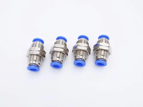 Vista 7 de Empuje para conectar, tubo de 1/2 pulgada OD, conector de dos vías de unión de mamparo de aire neumático (paquete de 3) Air Water Two Way