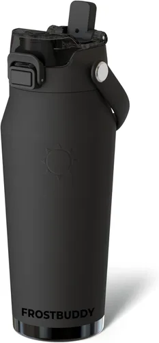 Vista 34 de Frost Buddy botella de agua aislada de 32 onzas con pajilla y tapa para beber Acero inoxidable a prueba de fugas 24 horas de frío Resistente