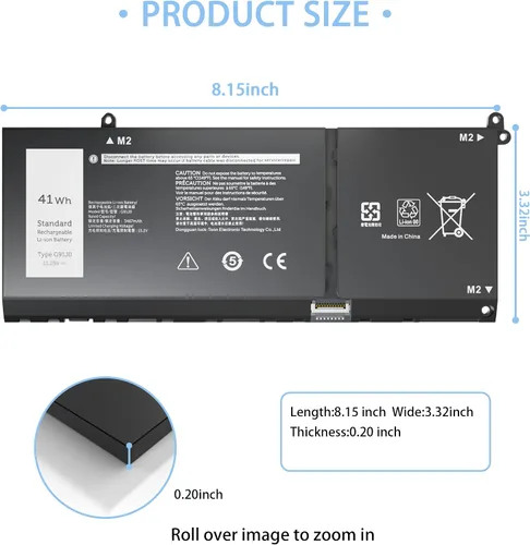 Vista 3 de 41Wh G91J0 JGCCT N9XX Batería de repuesto para Dell Latitude 3520 3420 3320 3330 Inspiron 3510 3511 3515 3525 3530 5310 5410 5418 5510 5515 5518 14