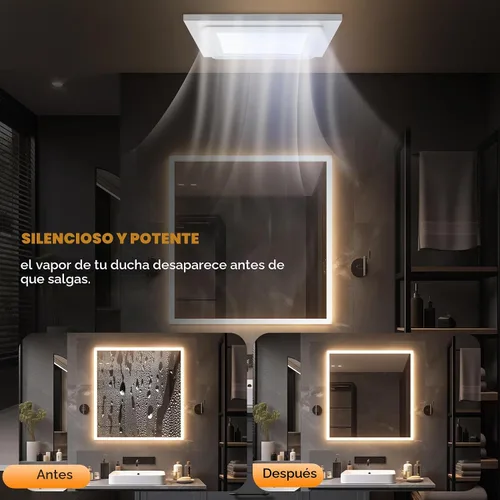 Vista 9 de Extractor de baño ultra silencioso con luz, 120 CFM, 1.0 Sones Negro