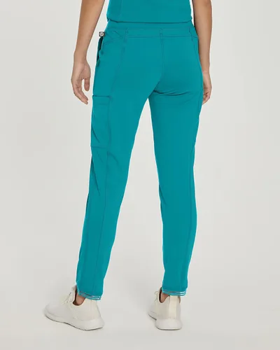 Vista 3 de Urbane Impulse Slim Fit Extreme Stretch 4-Pkt Jogger Pantalones médicos para mujer 9208 verde azulado