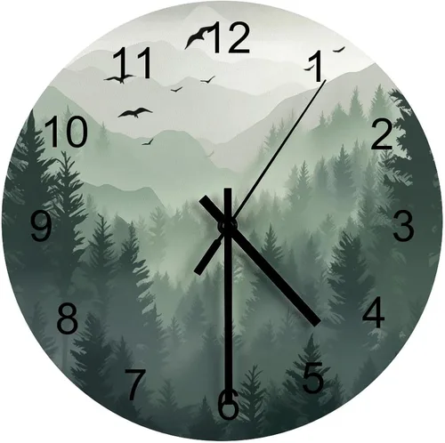 Vista 19 de Reloj de Pared de Flores Silencioso Sin Tictac Operado por Batería, Caricatura de los 70s Linda Flor Abstracta Pastel Margarita Reloj Floral
