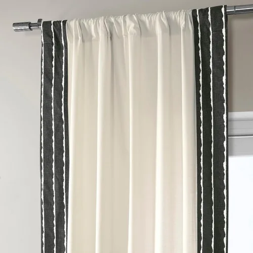 Vista 5 de HPD Half Price Drapes Cortinas de algodón sólido con bordes para dormitorio y sala de estar, 50 x 108, DTCC-SB220601-108 (1 panel) Sharkskin Black
