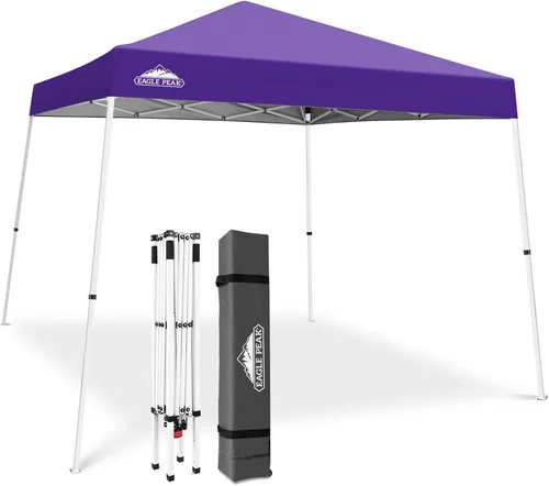Vista 26 de Eagle Peak - Pérgola plegable (10.0 x 10.0 pies), patas inclinadas, de tela, para exteriores, fácil de montar, Negro