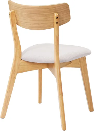 Vista 9 de Mid-Century Modern Walnut Finish Upholstered Dining Chairs Set of 4 - Rubberwood Frame Dining Room Chairs, Kitchen Chairs, Table & Chair Sets, Desk