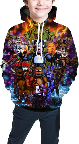 Vista 3 de BLYLUXU Youth Hoodie Boys and Girls 3D Printed Pullover Sweatshirt Kids Cartoon Game Sport Hoodie