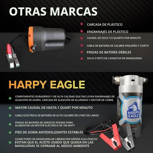 Vista 6 de Bomba Extractadora de Aceite Eléctrica Harpy Eagle 12/24V 100W, Bomba Extractadora de Líquido de Cambio de Aceite Portátil para Automotriz, Coches