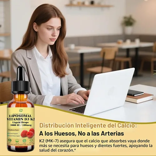 Vista 5 de Gotas líquidas de la vitamina D3 K2, vitamina 5 en 1 D3 K2 de alta potencia