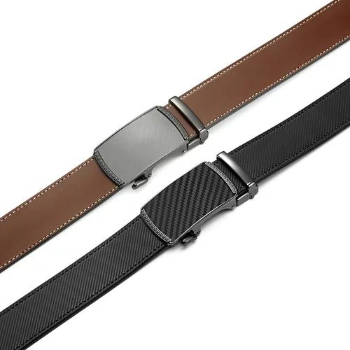 Vista 4 de CHAOREN Cinturón de trinquete de cuero para hombre, ajuste personalizable, estilo sin esfuerzo (1.378 in)
